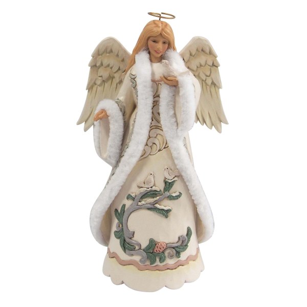 Witte Angel met duif - Heartwood Creek
