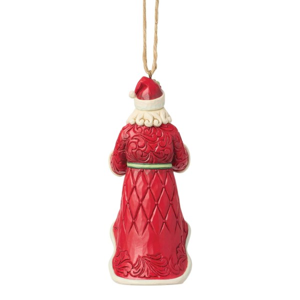 Kerstman met hangende krans als versiering - Heartwood Creek