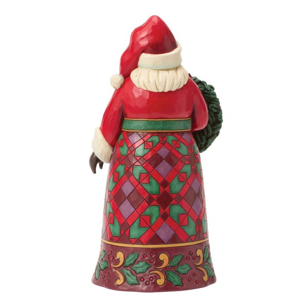 Kerstman met poinsettia-figuur - Heartwood Creek