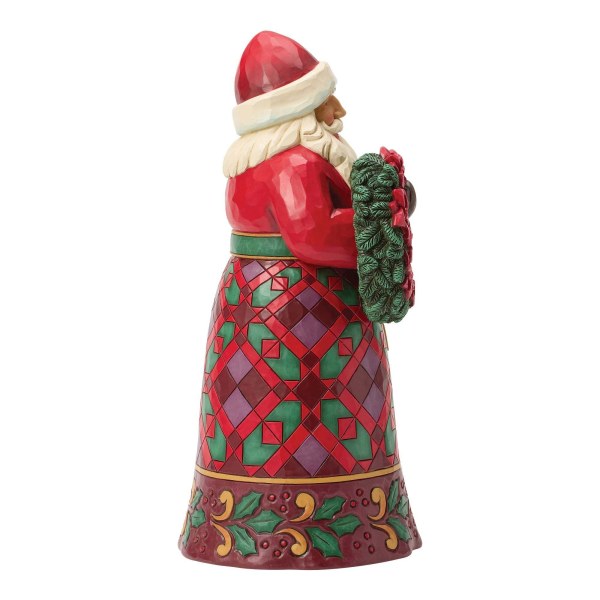 Kerstman met poinsettia-figuur - Heartwood Creek