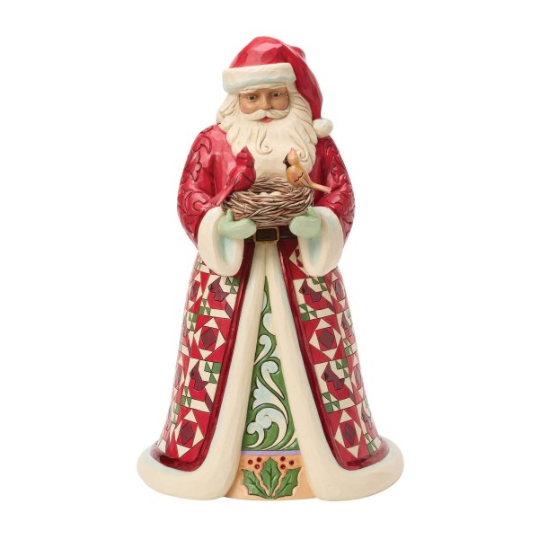 COLLECTORS EDITIONS SANTA WITH CARDINALS IN NEST - HEARTWOOD CREEK
