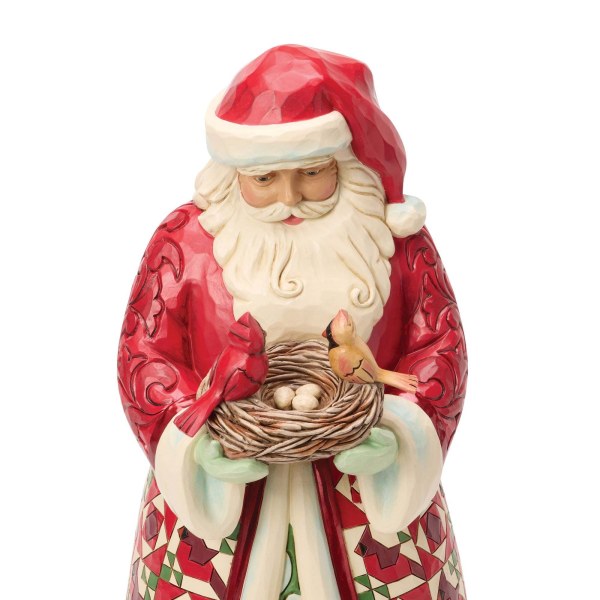 COLLECTORS EDITIONS SANTA WITH CARDINALS IN NEST - HEARTWOOD CREEK
