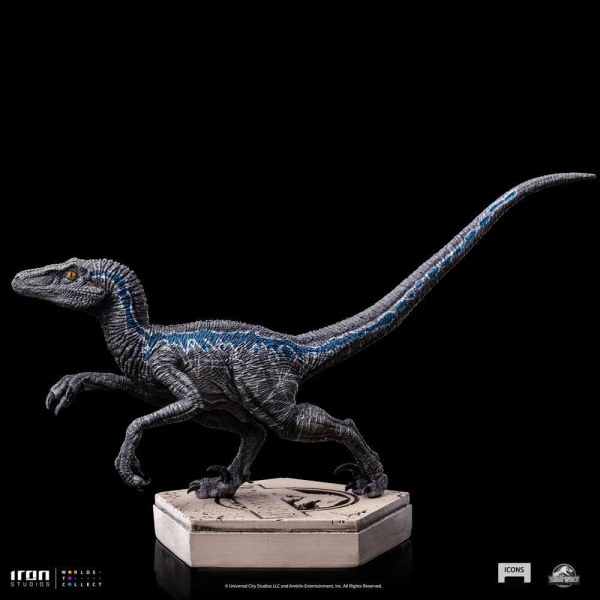 Jurassic World Icons beeldje Velociraptor Blauw 9 cm
