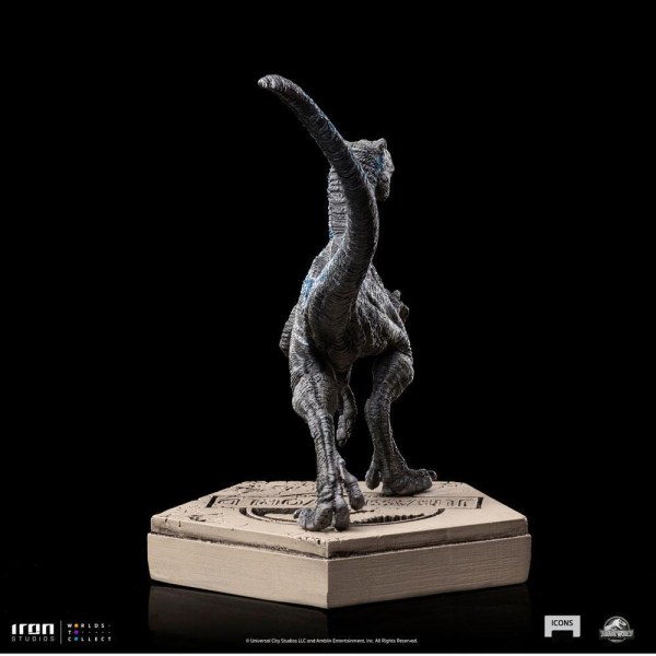 Jurassic World Icons beeldje Velociraptor Blauw 9 cm