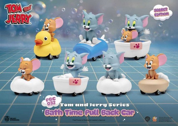 Tom & Jerry Pull Back Car Series 6-Pack Wrijvingsaangedreven Cars Badtijd Verrassingsdoos