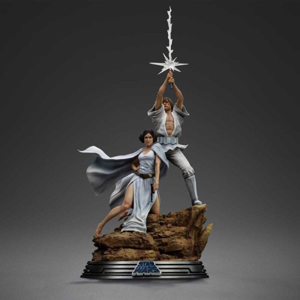 Star Wars beeldje 1/10 Deluxe Art Scale Luke en Leia 41 cm