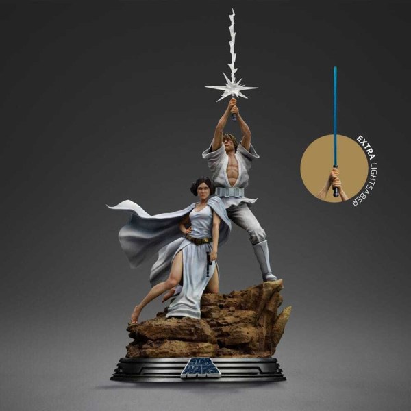 Star Wars beeldje 1/10 Deluxe Art Scale Luke en Leia 41 cm