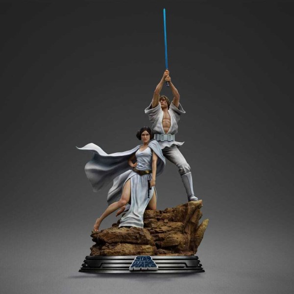 Star Wars beeldje 1/10 Deluxe Art Scale Luke en Leia 41 cm