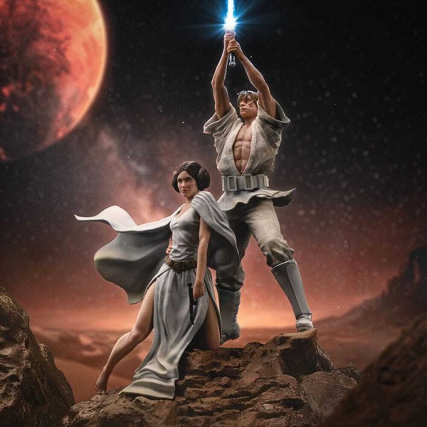 Star Wars beeldje 1/10 Deluxe Art Scale Luke en Leia 41 cm