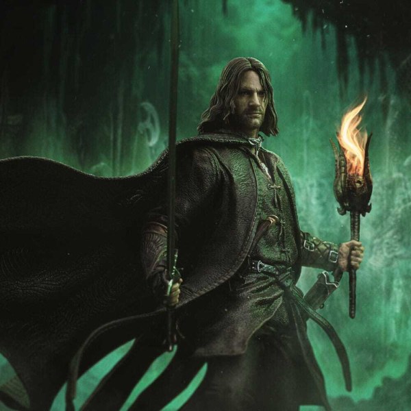 Het Aragorn Unleashed standbeeld uit Lord of the Rings, Art Scale 1/10, 31 cm.