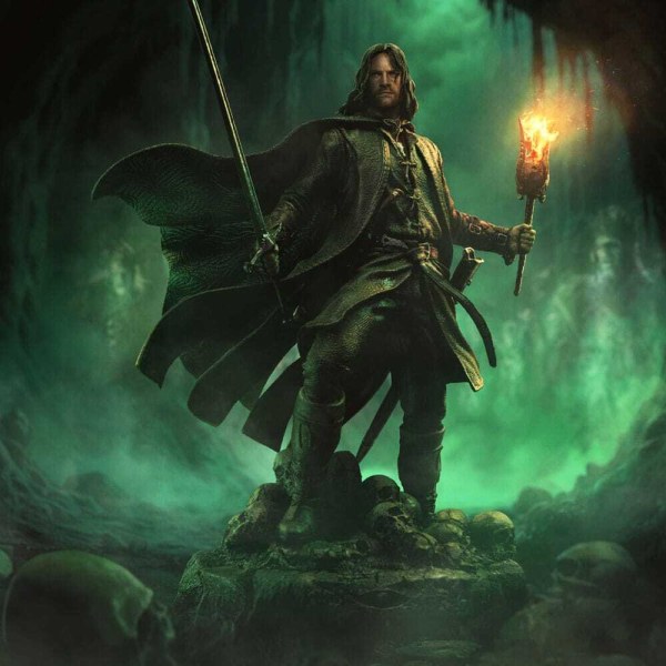 Het Aragorn Unleashed standbeeld uit Lord of the Rings, Art Scale 1/10, 31 cm.