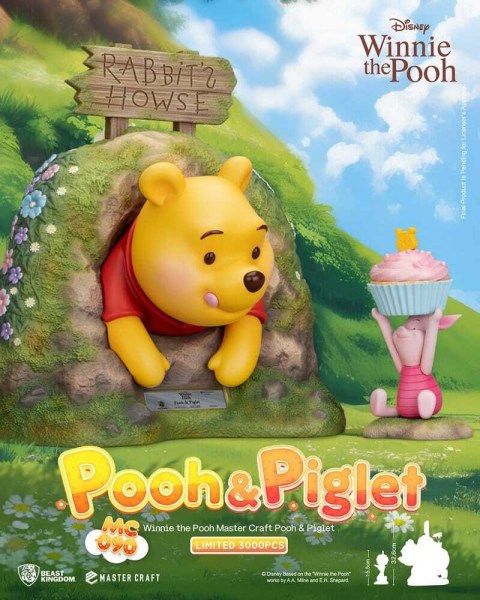 Disney Master Craft Winnie de Pooh & Knorretje beeldje 33 cm