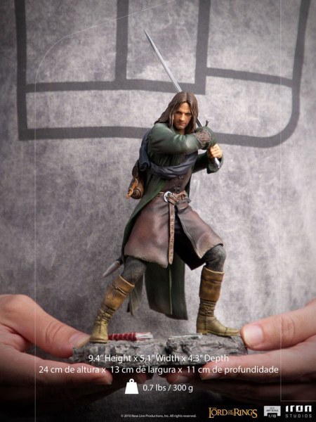 Het Lord of the Rings-beeldje op schaal 1/10 van BDS Art Scale, Aragorn, 24 cm.