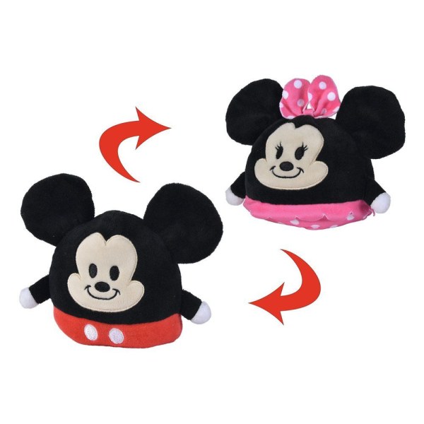 Omkeerbare pluche Mickey/Minnie 8 cm - Disney