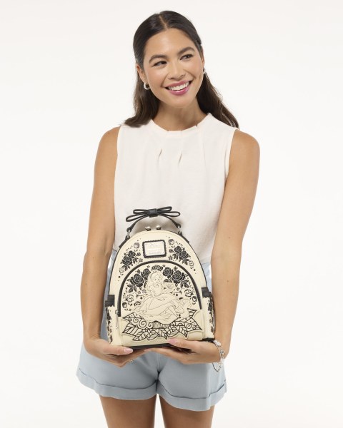 Alice in Wonderland geborduurde Mini Rugzak met bloemenprint - Disney Loungefly