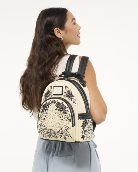 Alice in Wonderland geborduurde Mini Rugzak met bloemenprint - Disney Loungefly