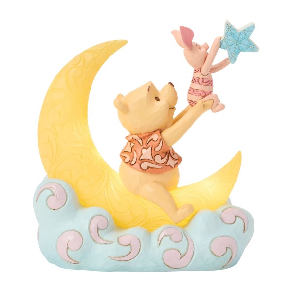 Winnie de Pooh en Knorretje op een LED-maan - Disney Traditions
