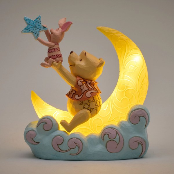 Winnie de Pooh en Knorretje op een LED-maan - Disney Traditions