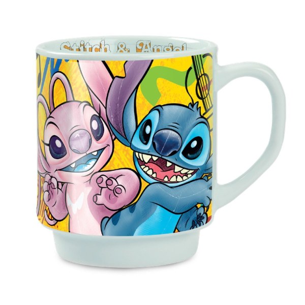 Beker Stitch & Angel geel 350ml - Egan Disney Home