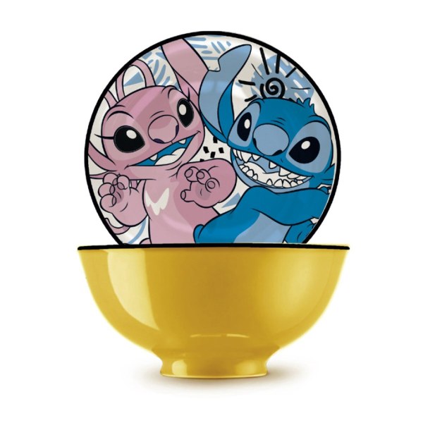 Kleine kom Stitch & Angel geel 300 ml - Egan Disney Home