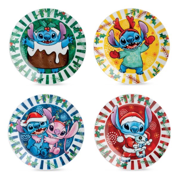 Set van 4 gemengde dessertbordjes met Kerstmis - Egan Disney Home