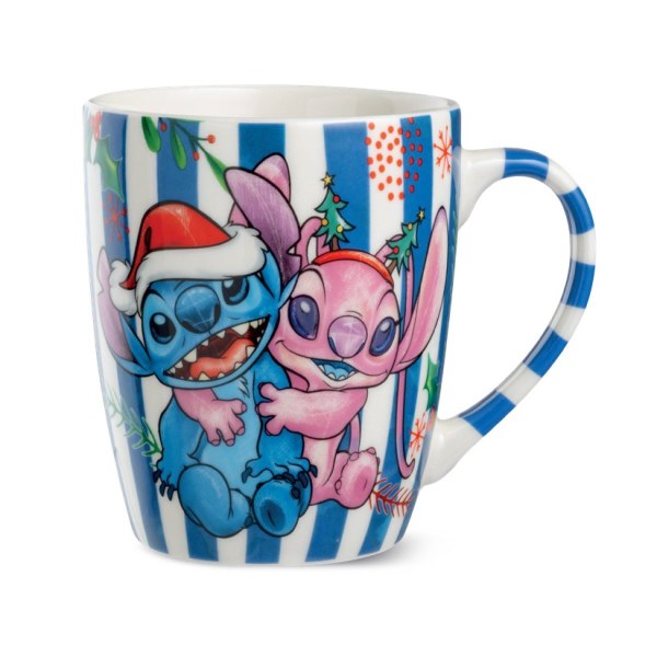 Beker Stitch & Angel Kerstmis blauw 450ml - Egan Disney Home