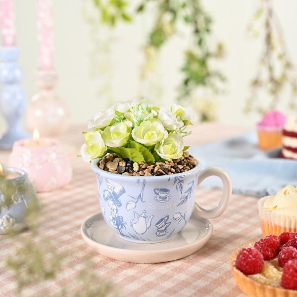 ALICE IN WONDERLAND - Decoratieve Mok + Kunstplant