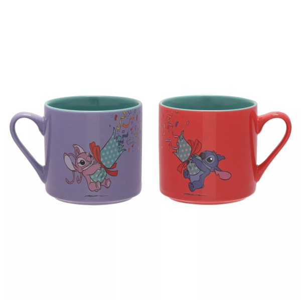 Stitch & Angel Fijne Feestdagen Set van 2 Gekleurde Mokken - Disney