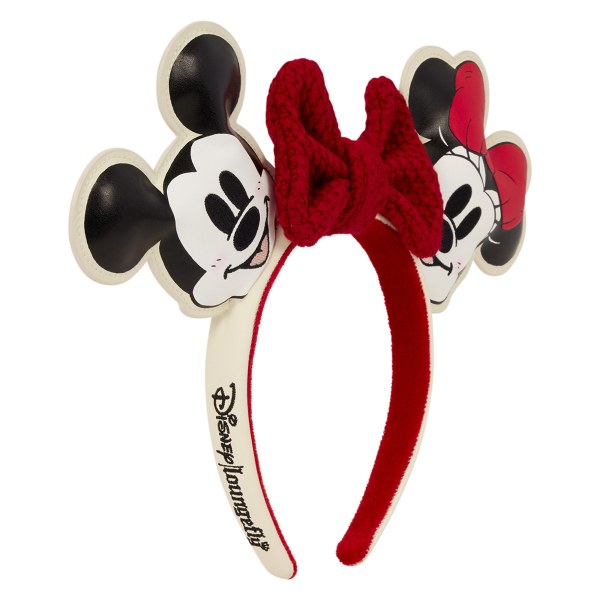 Mickey & Minnie gebreide strik haarband met oren voor de feestdagen - Disney Loungefly