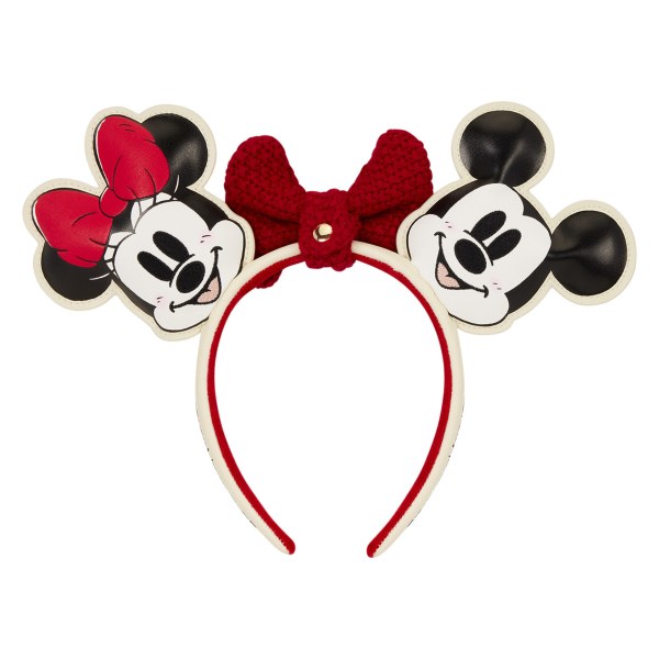Mickey & Minnie gebreide strik haarband met oren voor de feestdagen - Disney Loungefly
