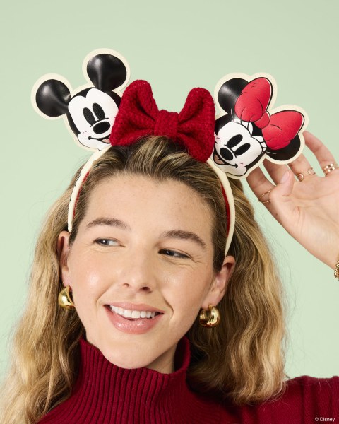 Mickey & Minnie gebreide strik haarband met oren voor de feestdagen - Disney Loungefly