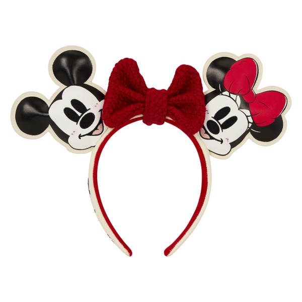 Mickey & Minnie gebreide strik haarband met oren voor de feestdagen - Disney Loungefly