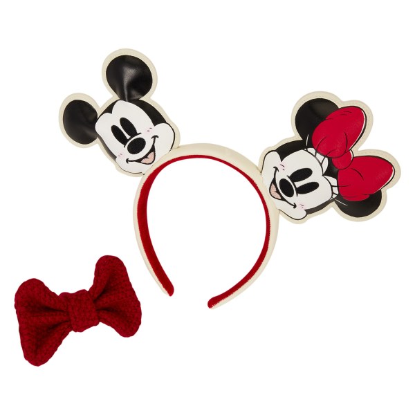 Mickey & Minnie gebreide strik haarband met oren voor de feestdagen - Disney Loungefly