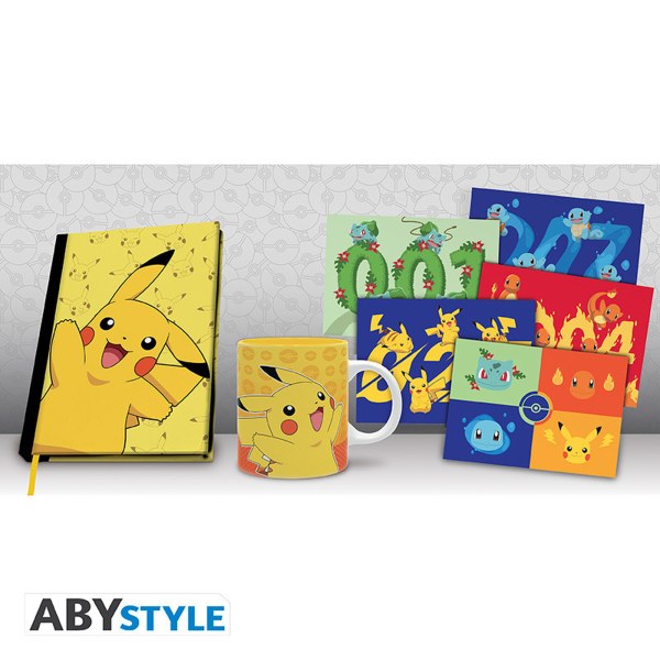 POKEMON - A5 Notitieboek + Mok 320 ml + Ansichtkaarten "Pikachu"