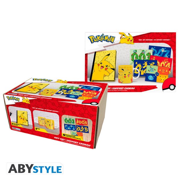 POKEMON - A5 Notitieboek + Mok 320 ml + Ansichtkaarten "Pikachu"
