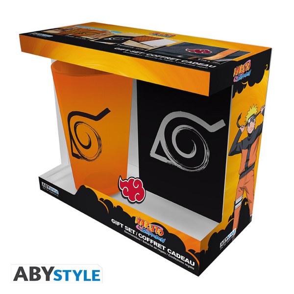 NARUTO SHIPPUDEN - XXL Glas + Pin + Notitieboek Konoha Set