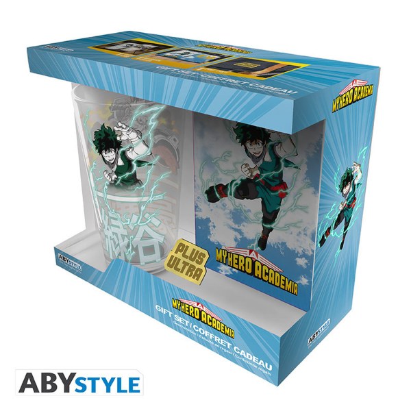 MY HERO ACADEMIA - XXL Glas + Pin + Heldenschrift Set