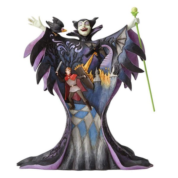 MALEFICENT MET SCÈNE GEBEELD OP HAAR DISNEY TRADITIONS JURK