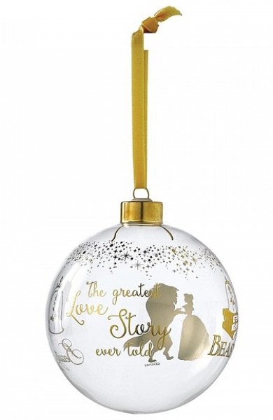 DISNEY ENCHANTING SCHOONHEID EN HET BEEST GLAZEN KERSTMIS ORNAMENT