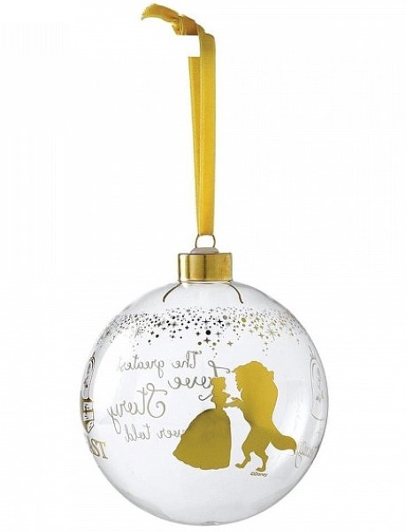 DISNEY ENCHANTING SCHOONHEID EN HET BEEST GLAZEN KERSTMIS ORNAMENT
