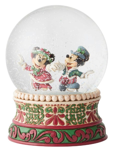 SNEEUWGLOBE MICKEY EN MINNIE OP SKATES DISNEY TRADITIONS