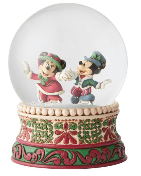 SNEEUWGLOBE MICKEY EN MINNIE OP SKATES DISNEY TRADITIONS