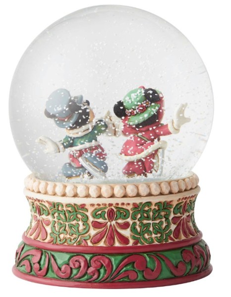 SNEEUWGLOBE MICKEY EN MINNIE OP SKATES DISNEY TRADITIONS
