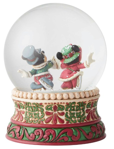 SNEEUWGLOBE MICKEY EN MINNIE OP SKATES DISNEY TRADITIONS