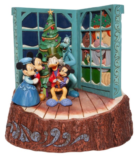 MICKEY KERSTMIS WOODCARVED - DISNEY TRADITIONS