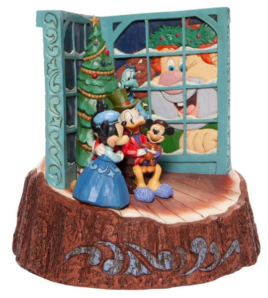 MICKEY KERSTMIS WOODCARVED - DISNEY TRADITIONS