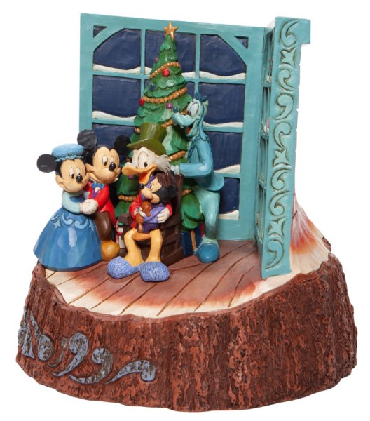 MICKEY KERSTMIS WOODCARVED - DISNEY TRADITIONS