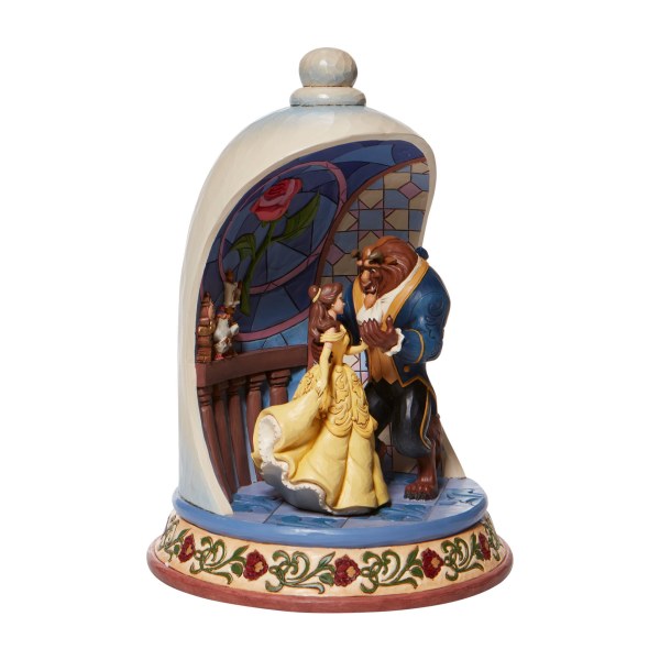 SCHOONHEID EN HET BEEST ROZE DIORAMA - DISNEY TRADITIONS