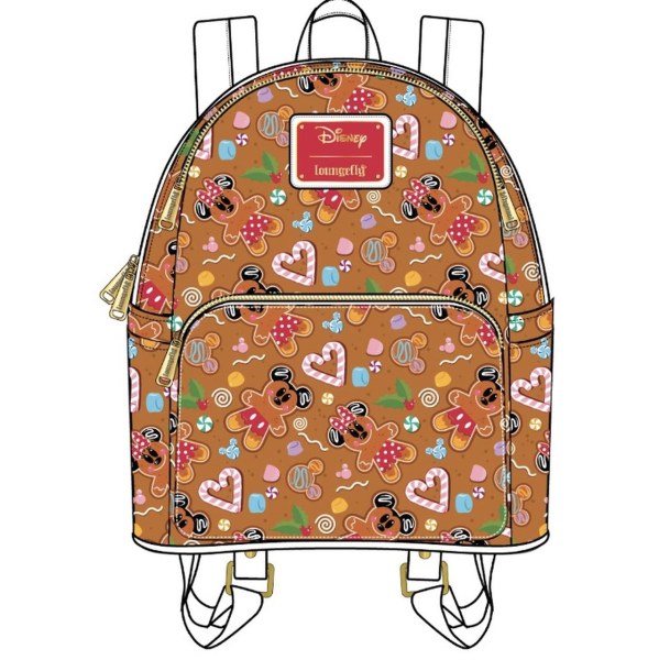MINI RUGZAK EN HAARBAND MICKEY & MINNIE GINGERBREAD - DISNEY LOUNGEFLY