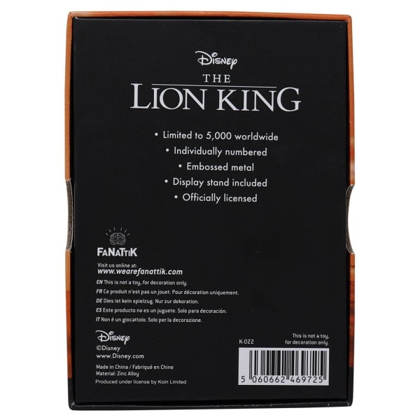 THE LION KING BAAR - BEPERKTE EDITIE